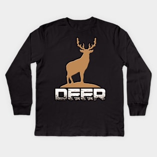 Vintage Deer Kids Long Sleeve T-Shirt